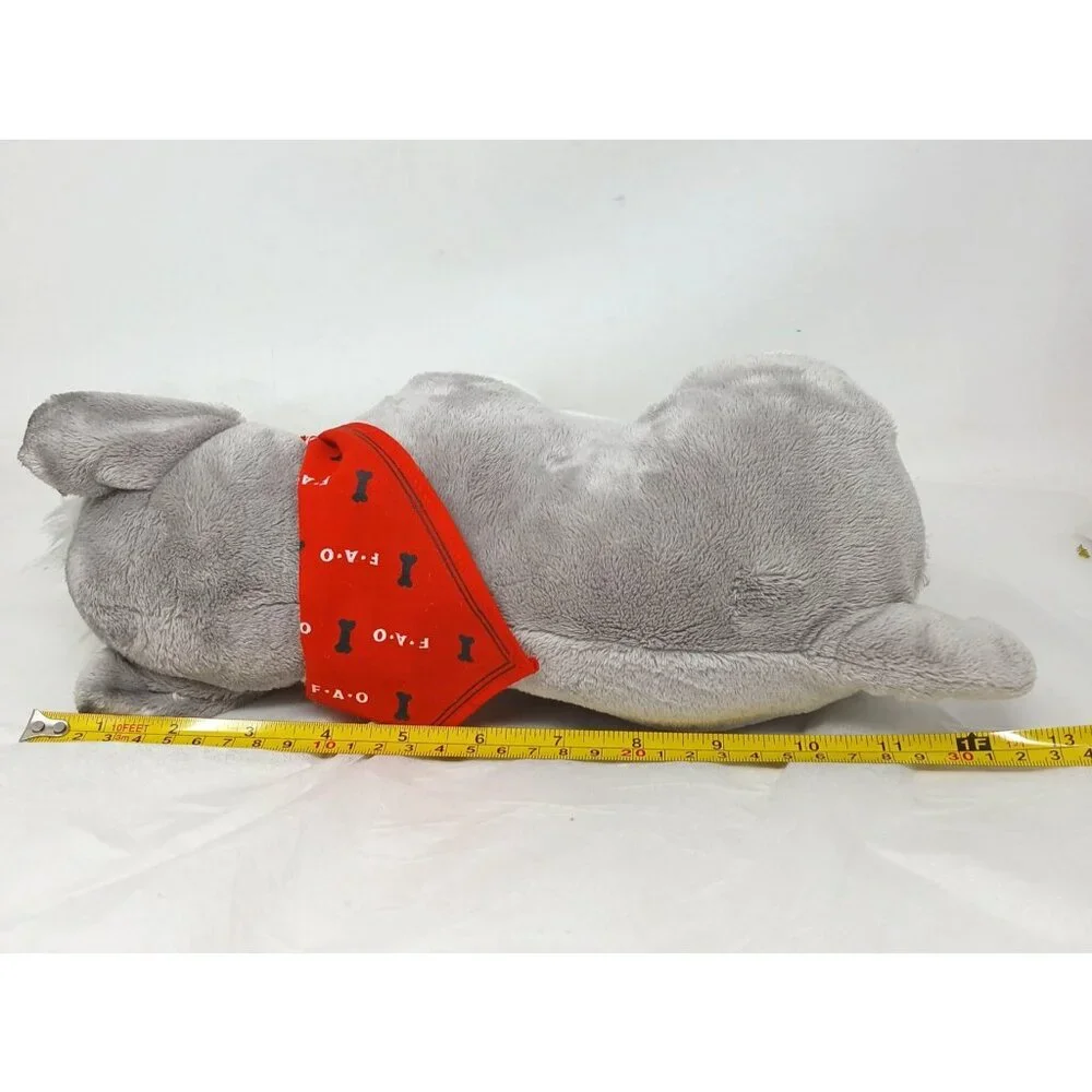 FAO Schwarz Schnauzer Dog Plush 13" Stuffed Animal w/ Scarf #D-35 - Picture 7 of 13